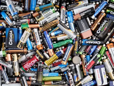 A pile of batteries