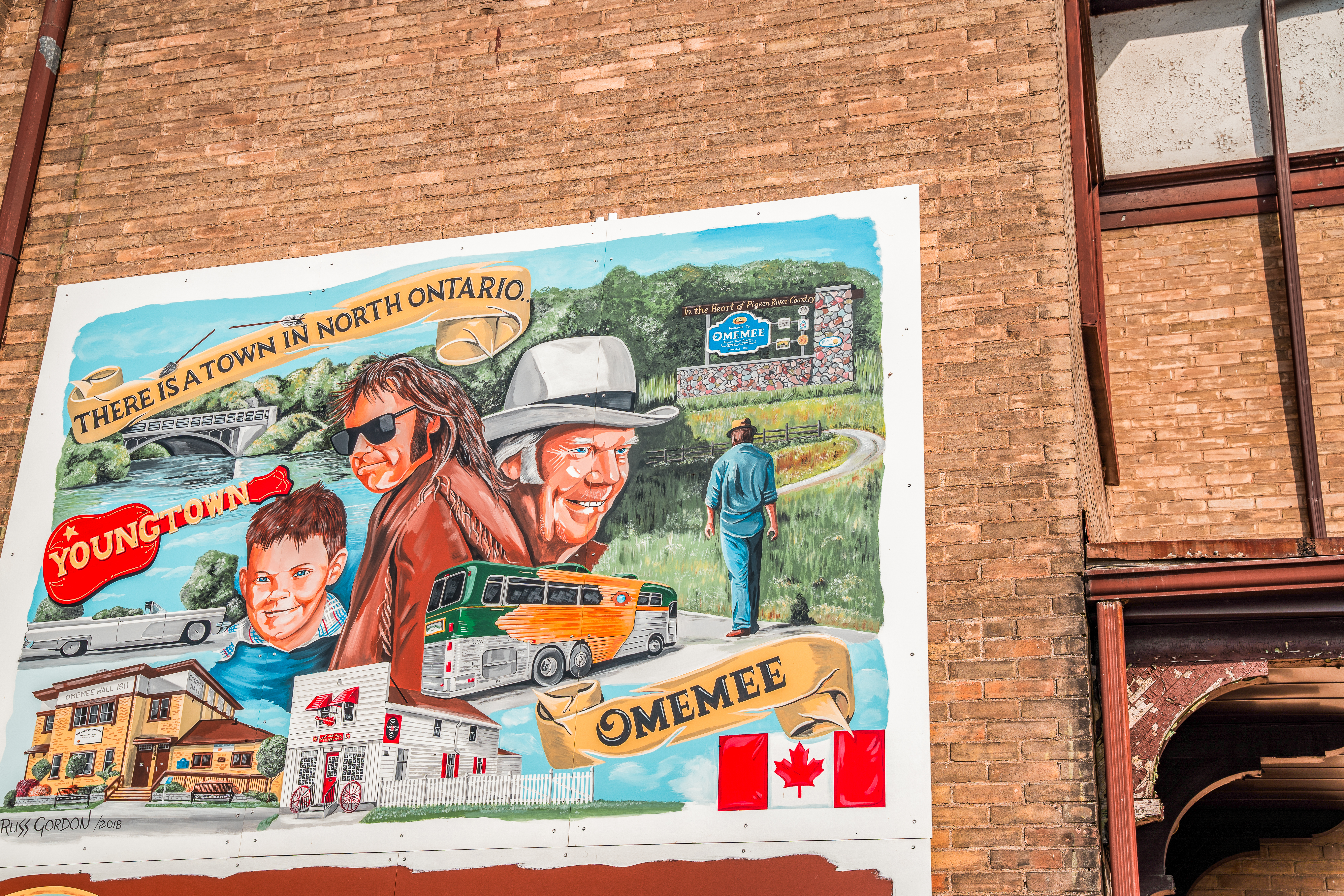 Wall mural outside building.