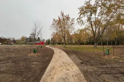 Memorial Park Lindsay Tree Planting Walking Path