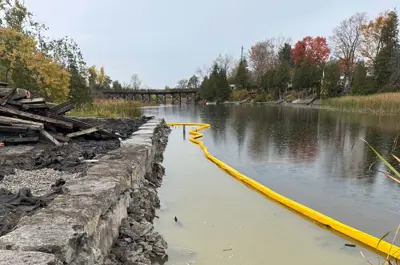 Omemee Boat Launch Armour Stone Progress