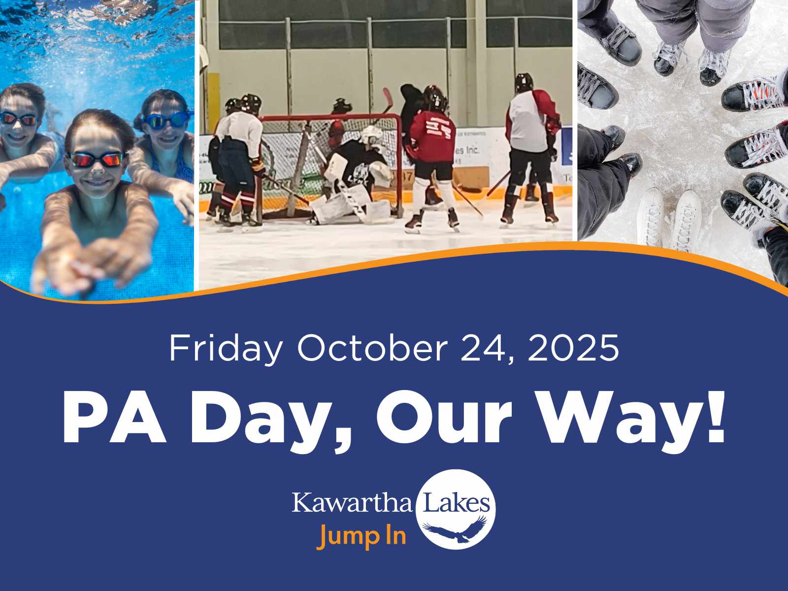 Image of children doing sports with text overlay reading PA Day, Our Way!