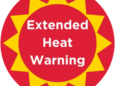 Red extended heat warning icon