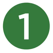Graphic: Number 1 inside a green circle.