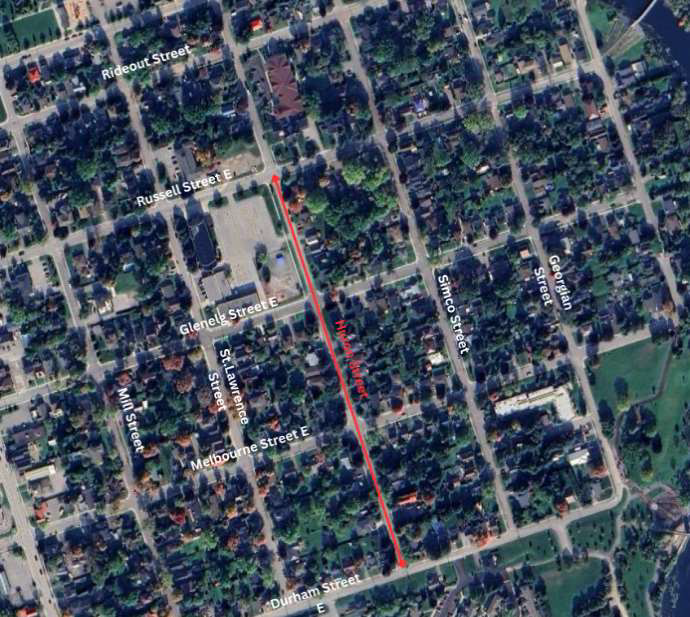 Huron St map
